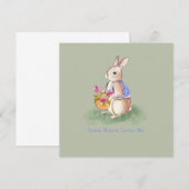 Invitation Lapin de Pâques à l'aquarelle (Devant / Derrière)