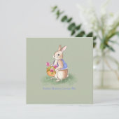 Invitation Lapin de Pâques à l'aquarelle (Debout devant)
