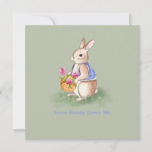 Invitation Lapin de Pâques à l'aquarelle (Devant)