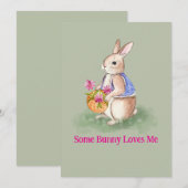 Invitation Lapin de Pâques à l'aquarelle (Devant / Derrière)