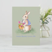 Invitation Lapin de Pâques aquarelle (Debout devant)