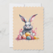 Invitation Lapin de Pâques avec Baby shower d'Oeufs d'Aquarel (Dos)