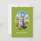 Invitation Lapin de Pâques avec œuf, ovale - (Devant)