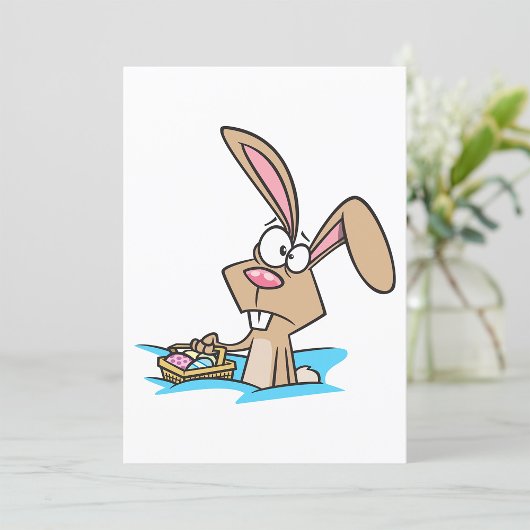 Invitation Lapin de Pâques avec panier d'œufs