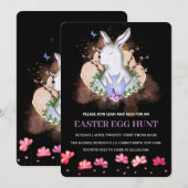 Invitation Lapin de Pâques, Brunch Floral Chasse aux Oeufs In (Devant / Derrière)