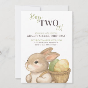 Invitation Lapin de Pâques Editable Hop Two It 2ème Anniversa