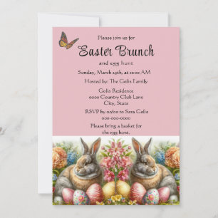 Invitation Lapin de Pâques et chasse aux œufs de vacances 