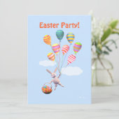 Invitation Lapin de Pâques et Fête aux Ballons (Debout devant)
