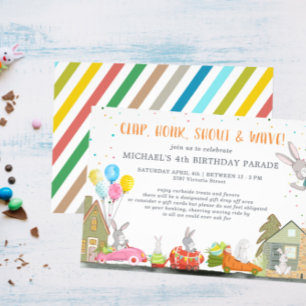 Invitation Lapin de Pâques   Fête d'anniversaire de passage e