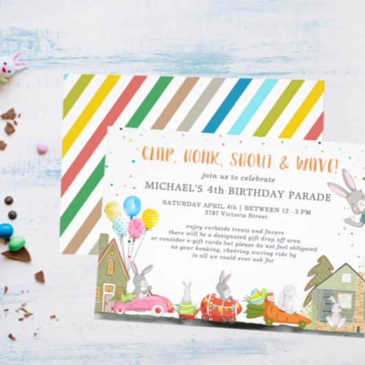 Invitation Lapin de Pâques | Fête d'anniversaire de passage e