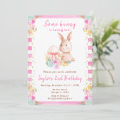 Invitation Lapin de Pâques Floral Anniversaire (Debout devant)