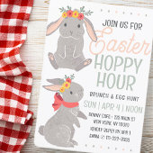 Invitation Lapin de Pâques Happy Hour Brunch et chasse aux œu