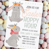Invitation Lapin de Pâques Happy Hour Brunch et chasse aux œu