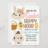 Invitation Lapin de Pâques Happy Hour Brunch Moderne Chasse a (Devant)