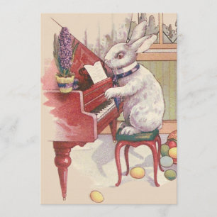 Invitation Lapin de Pâques Jouer Piano Hyacinth