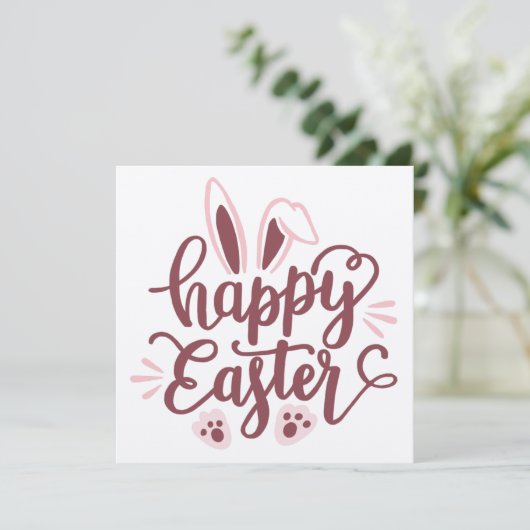 Invitation Lapin de Pâques – Joyeuse Fête Printani (Debout devant)