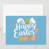 Invitation Lapin de Pâques Joyeuses Vacances de Pâques  (Devant / Derrière)