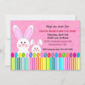 Invitation Lapin de Pâques mignon et coloré (Devant)