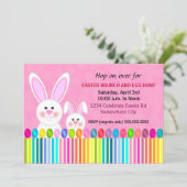 Invitation Lapin de Pâques mignon et coloré (Debout devant)