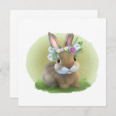 Invitation Lapin de Pâques mignon pour une humeur positive   (Devant / Derrière)