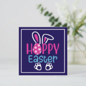 Invitation Lapin de Pâques Œuf Mignon Design de Printemps (Debout devant)