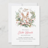 Invitation Lapin de Pâques, Oeufs et Invitat de couronne pers (Devant)