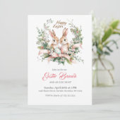 Invitation Lapin de Pâques, Oeufs et Invitat de couronne pers (Debout devant)