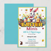 Invitation Lapin de Pâques & Œufs Mini Flyer pour Séances de (Devant / Derrière)