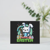 Invitation Lapin de Pâques Pixel Game Joyeux  (Debout devant)