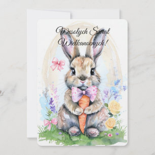 Invitation Lapin de Pâques polonais Wesolych Swiat