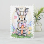 Invitation Lapin de Pâques polonais Wesolych Swiat (Debout devant)