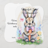 Invitation Lapin de Pâques polonais Wesolych Swiat (Devant / Derrière)