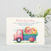 Invitation Lapin De Pâques Sur Son Chemin (Debout devant)