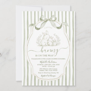 Invitation Lapin de Pâques Vert Sauge Fête Prénatale de Print