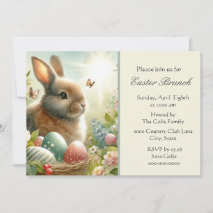 Invitation Lapin de Pâques vintage 