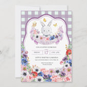 Invitation Lapin de Pâques violet Chasse aux œufs de Pâques d (Devant)