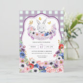 Invitation Lapin de Pâques violet Chasse aux œufs de Pâques d (Debout devant)