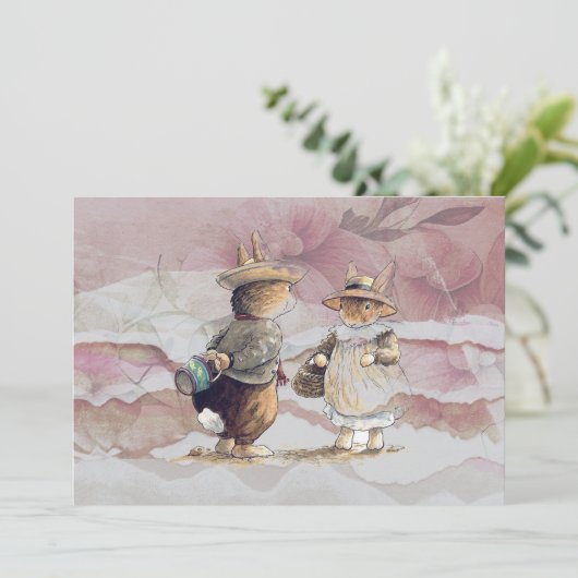 Invitation lapin de peter en papier déchiré (Debout devant)