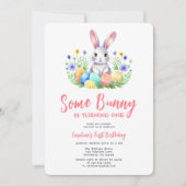 Invitation Lapin de printemps Lapin de Pâques Premier anniver (Devant)