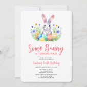 Invitation Lapin de printemps Lapin de Pâques Quatrième anniv (Devant)