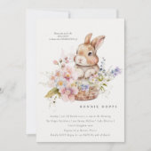 Invitation Lapin de printemps | Pâques | Chasse aux œufs | Bé (Devant)