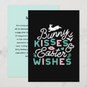 Invitation Lapin de typographie de Pâques charmant Pâques (Devant / Derrière)