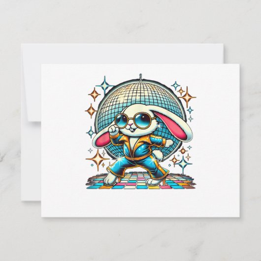 Invitation Lapin Disco Esthétique (Devant)