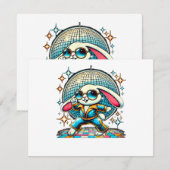 Invitation Lapin Disco Esthétique (Devant / Derrière)