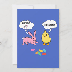 Invitation Lapin drôle et chemise de poussin pour Pâques