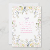 Invitation Lapin éditable Baby Shower Fille (Dos)