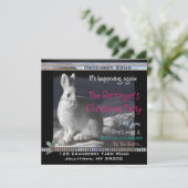 Invitation Lapin élégant Soirée de Noël de Nuit enneigée (Debout devant)
