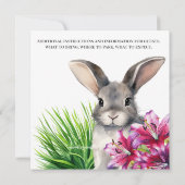 Invitation Lapin et Stargazer Lily pour Pâques (Dos)