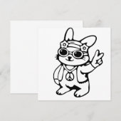 Invitation Lapin fantaisiste, lapin groovy (Devant / Derrière)