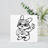 Invitation Lapin fantaisiste, lapin groovy (Debout devant)